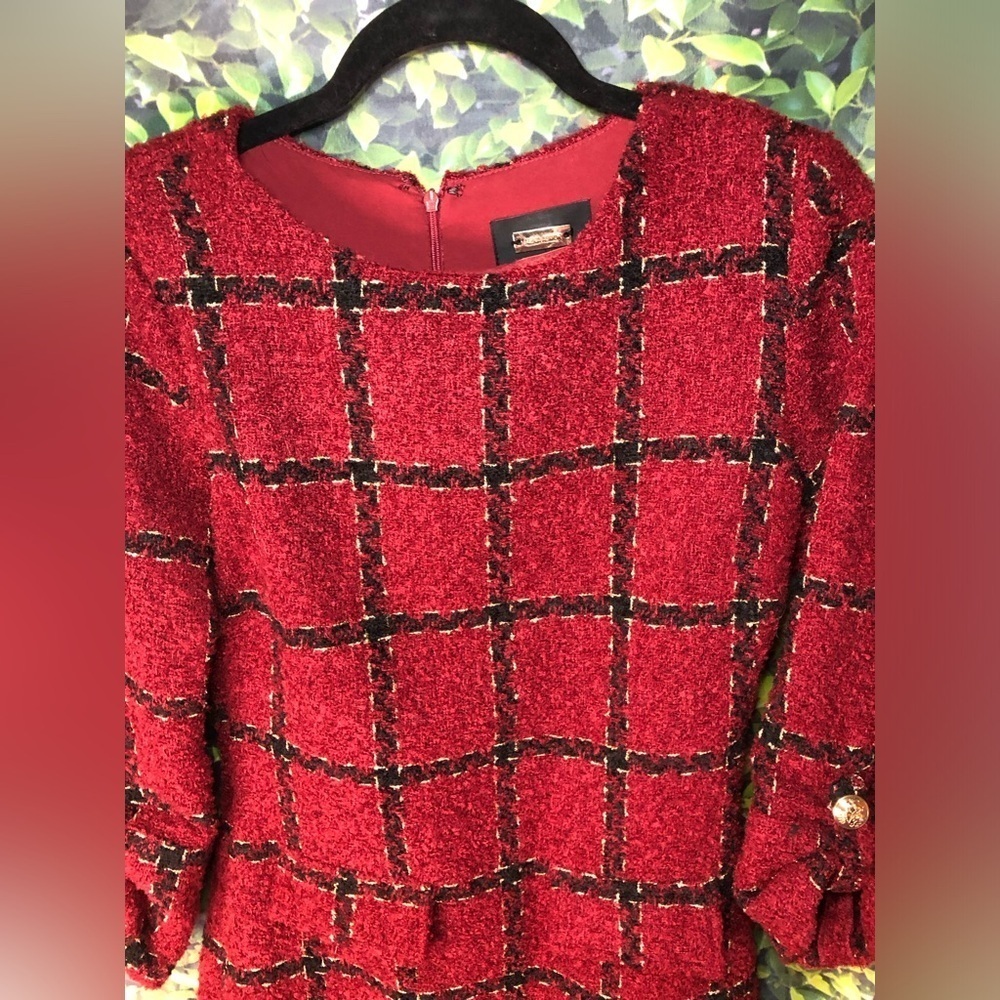 Alexia Admor Elegant Red Plaid Dress - Picture 6 of 16